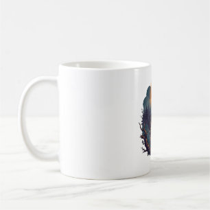 Taza De Café Arte de Halloween de Rama Embrujada de Lechuza de 