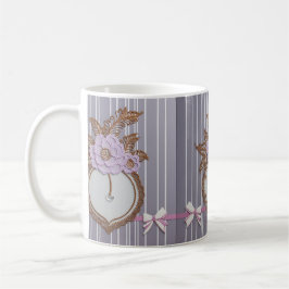 Taza De Café arte de IA de rayas grises
