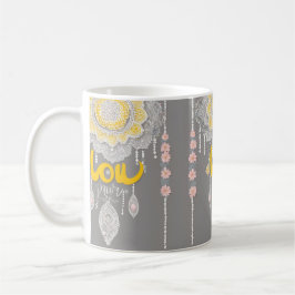 Taza De Café Arte de IA Sunny Gray Lace