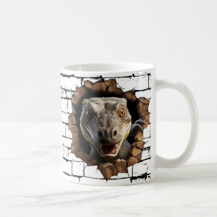 Taza De Café Arte de Iguana 3D Rompepared – Safari Realista