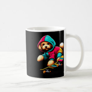 Taza De Café Arte de ilustración de perro caniche de juguete sk