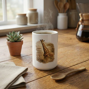 Taza De Café Arte de jirafa africana Safari de vida silvestre