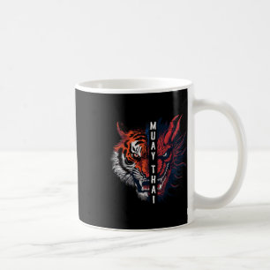 Taza De Café Arte de Kickboxing Muay Thai de Cabeza de Dragón y