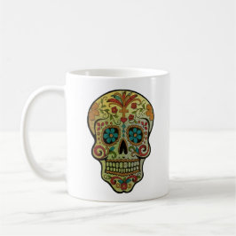 Taza De Café Arte de la calavera del azúcar, Día de los Muertos