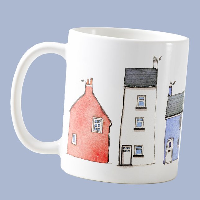 Taza De Café Arte de la Casa de Agua (Watercolor house cottage architecture real estate coffee mug)