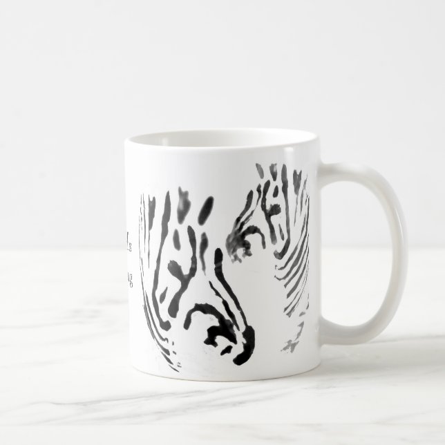 Taza De Café Arte de la cebra con nombre (Derecha)