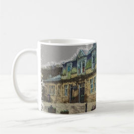 Taza De Café Arte de la Estación de Ferrocarril de Hebden Bridg