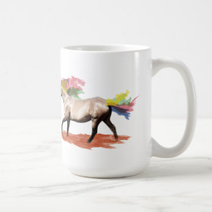 Taza De Café Arte de la fantasía - caballo del arco iris