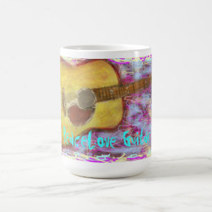 Taza De Café Arte de la guitarra de PeaceLove
