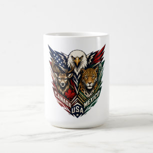 Taza De Café Arte de la naturaleza Águila Ciervo Jaguar
