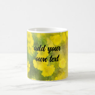Taza De Café arte de la naturaleza de la flor amarillo bonito a