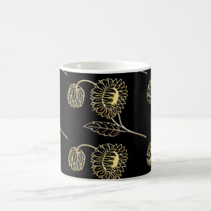Taza De Café arte de la naturaleza de los girasoles dorados y n