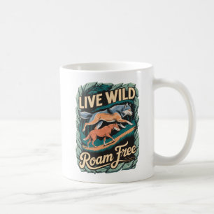 Taza De Café Arte de la naturaleza de Wild Wolves Adventure Ret