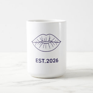 Taza De Café Arte de labios de línea minimalista abstracta cont
