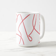 Arte de línea contemporánea: rojo y blanco