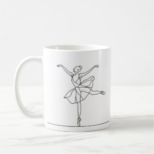 Taza De Café Arte de línea de bailarina de ballet