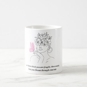 Taza De Café Arte de línea de cita feminista inspiradora