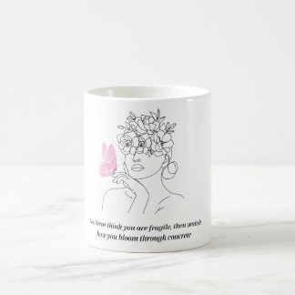 Taza De Café Arte de línea de cita feminista inspiradora