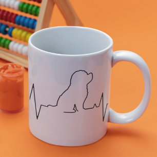 Taza De Café Arte de línea de latido divertido Regalo lindo par