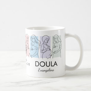 Taza De Café Arte de Línea de Pastel Personalizado DOULA
