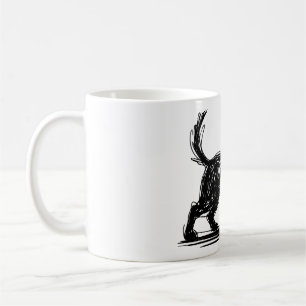 Taza De Café Arte de línea de perro abstracto Mod de garabato m