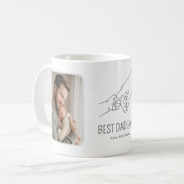 Taza De Café Arte de línea minimalista Foto del Día del Padre