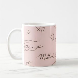 Taza De Café Arte de Línea Moderno Personalizado Día de la Madr
