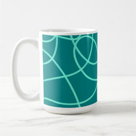 Taza De Café Arte de línea verde azulada
