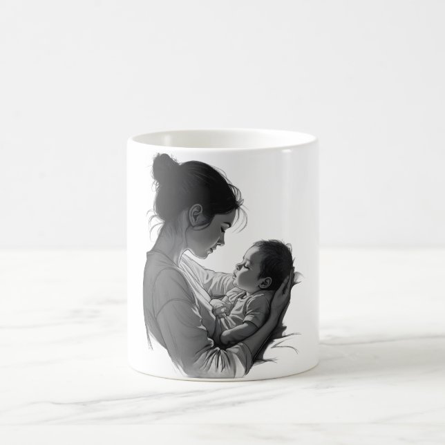 Taza De Café Arte de madre e hijo (Centro)