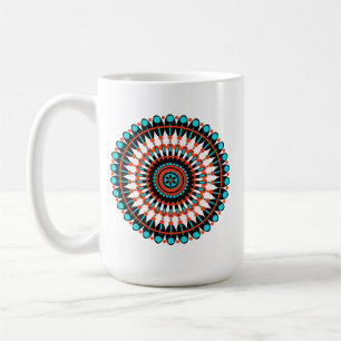 Taza De Café Arte de Mandala Geométrico Colorido-46456