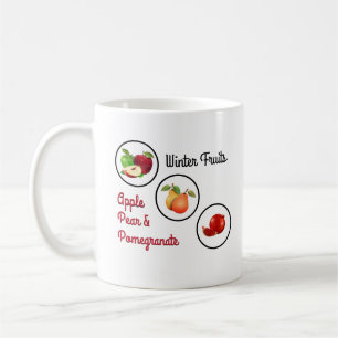 Taza De Café Arte de manzana, pera y granada