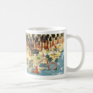 Taza De Café Arte de mapa ilustrado en Santa Cruz California