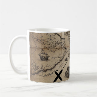 Taza De Café Arte de Mapa Modernista Minimalista - Póster Vecto