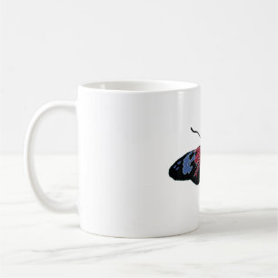 Taza De Café Arte de mariposa marrón azul