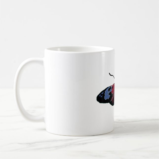 Taza De Café Arte de mariposa marrón azul (Izquierda)