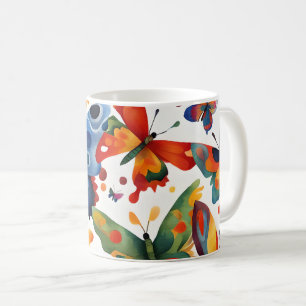 Taza De Café Arte de mariposas