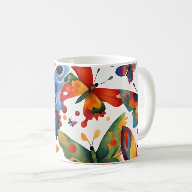 Taza De Café Arte de mariposas (Anverso derecho)