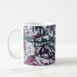 Taza De Café Arte de mármol púrpura, verde y rosa