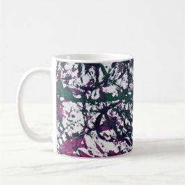 Taza De Café Arte de mármol púrpura, verde y rosa