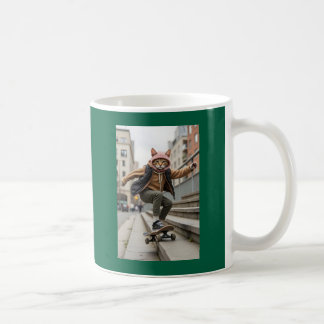 Taza De Café Arte de Mascota de Guay de Cat Skateboarding