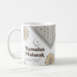 Taza De Café Arte de Media Luna de Mandala Ramadan Mubarak