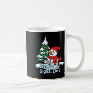 Taza De Café Arte de Navidad de Muñeco de Nieve Divertido Señal