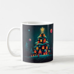 Taza De Café Arte de Navidades de Snowman caprichoso