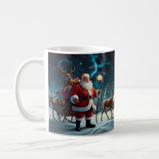 Taza De Café Arte de Navidades de Snowman caprichoso (Izquierda)