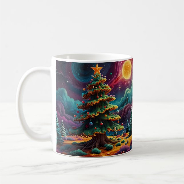 Taza De Café Arte de Navidades de Snowman caprichoso (Izquierda)