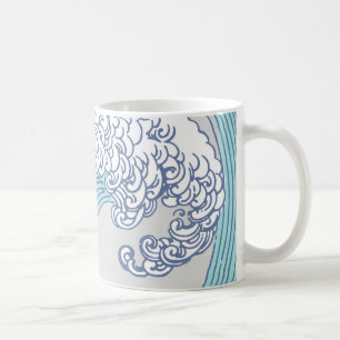 Taza De Café Arte de olas de surf Ukiyo-e japonés vintage Costa