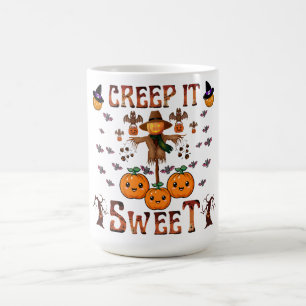 Taza De Café Arte de otoño en el rompecabezas de calabaza kawai