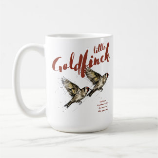 Taza De Café Arte de pájaro inspirador Jilguero Dorado