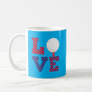 Taza De Café Arte de Palabra de Amor de Golf