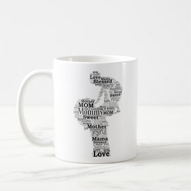 Taza De Café Arte de palabra madre (Izquierda)